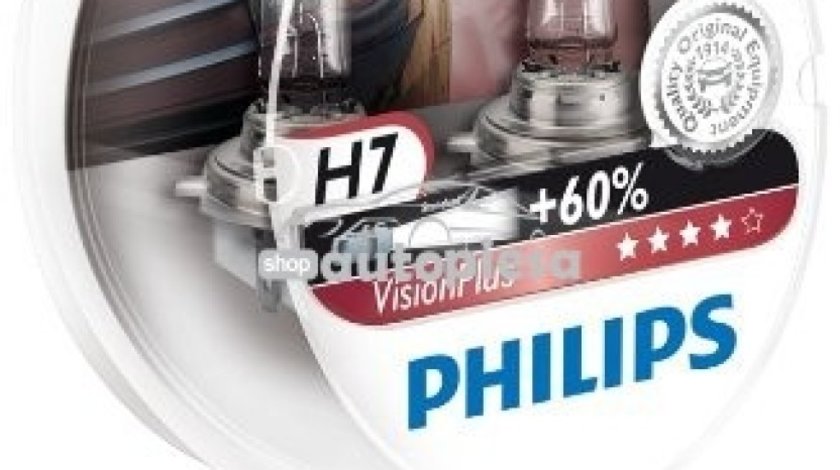 Set 2 becuri Philips H7 Vision Plus 12V 55W 12972VPS2 piesa NOUA