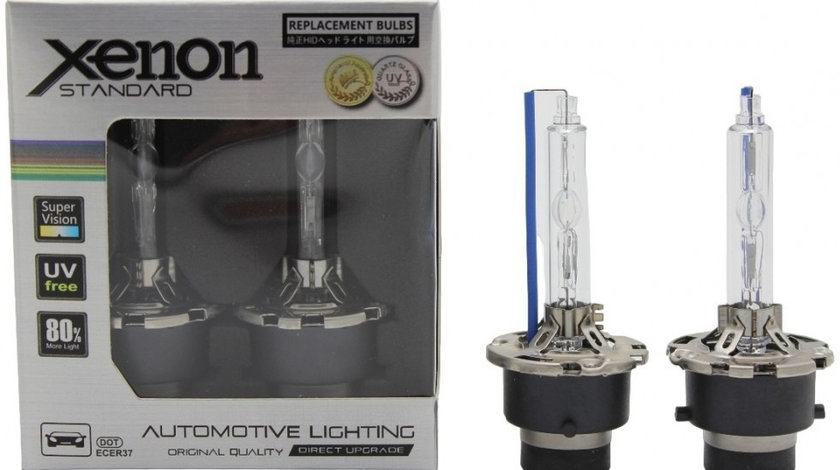 Set 2 Becuri Xenon D2S 4300K 35W Premium + 80% Mai Multa Lumina D2S-4300K-PREMIUM 819415