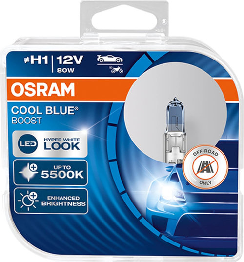 Set 2 Buc Bec Osram H1 12V 55W P14.5s Cool Blue Intense, Next Generation +100% 62150CBB-HCB