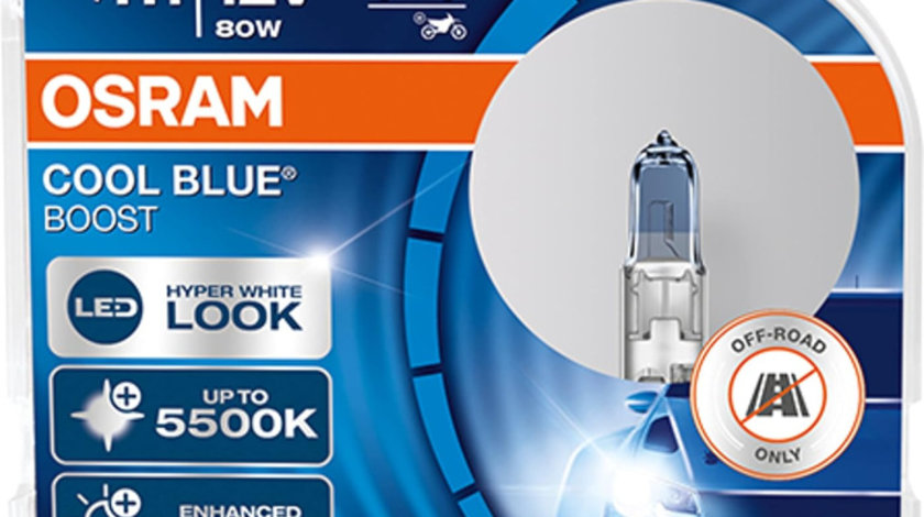 Set 2 Buc Bec Osram H1 12V 55W P14.5s Cool Blue Intense, Next Generation +100% 62150CBB-HCB