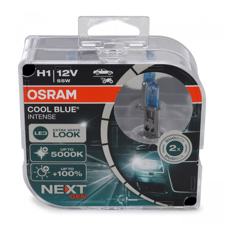 Set 2 Buc Bec Osram H1 12V 55W P14,5s Cool Blue Intense NextGen +100% 5000K 64150CBN-HCB