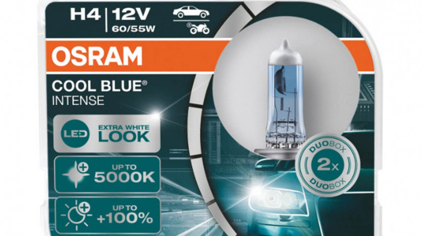 Set 2 Buc Bec Osram H4 12V 60/55W P43t Cool Blue Next Gen 5000K AVX-AM64193CBN-H