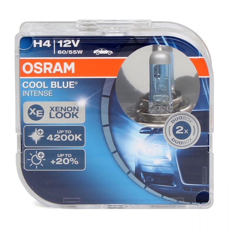 Set 2 Buc Bec Osram H4 12V 60/55W P43T Cool Blue Intense CBI Xenon Look 4200K +20% 64193CBI-HCB