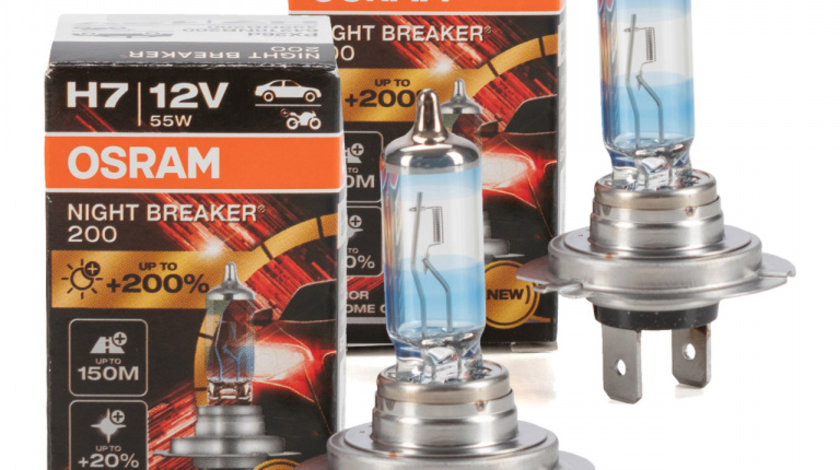 Set 2 Buc Bec Osram H7 12V 25W Night Breaker 200 PX26d +200% 64210NB200