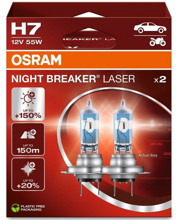 Set 2 Buc Bec Osram H7 12V 55W Night Breaker Laser Nextgen +150% 64210NL-2HB