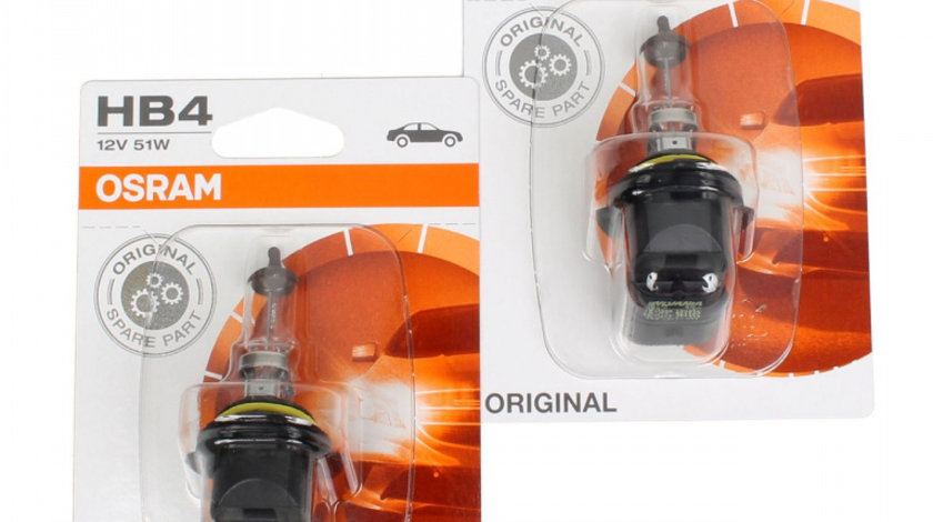 Set 2 Buc Bec Osram HB4 12V 51W P22d Original Blister 9006-01B