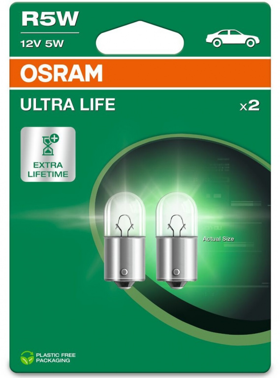 Set 2 Buc Bec Osram R5W 12V 5W Ultra Life Blister 5007ULT-2BL