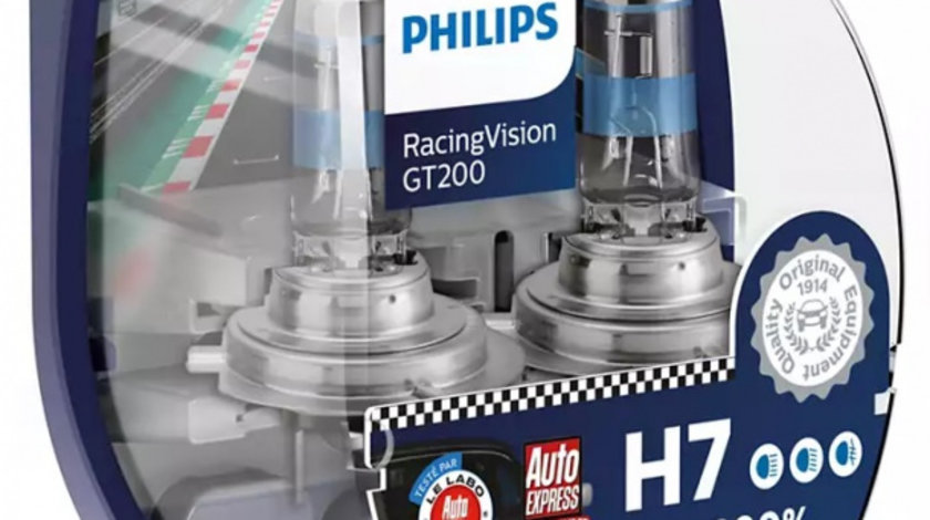 Set 2 Buc Bec Philips H7 12V 55W Racing Vision GT200 12972RGTS2