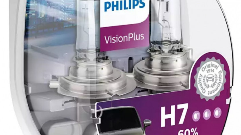 Set 2 Buc Bec Philips H7 12V 55W VisionPlus +60% 12972VPS2