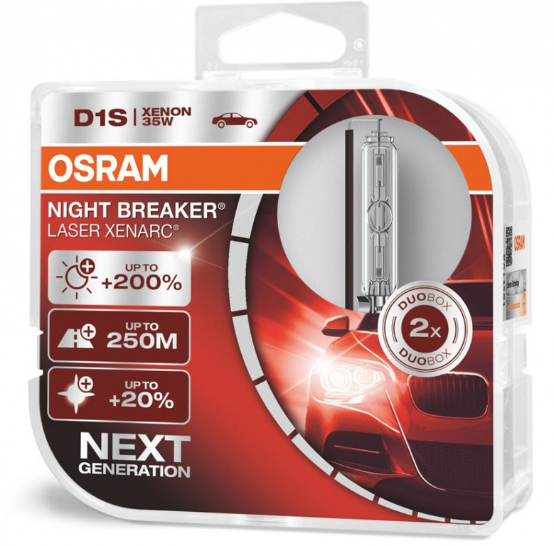 Set 2 Buc Bec Xenon Osram D1S 85V 35W 4500K PK32d-2 Night Breaker Laser +200% 66140XNL-HCB