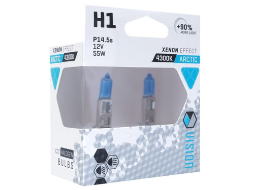 Set 2 Buc Becuri Vision H1 12V 55W P14,5s U E4 Alb Arctic +90% 58810