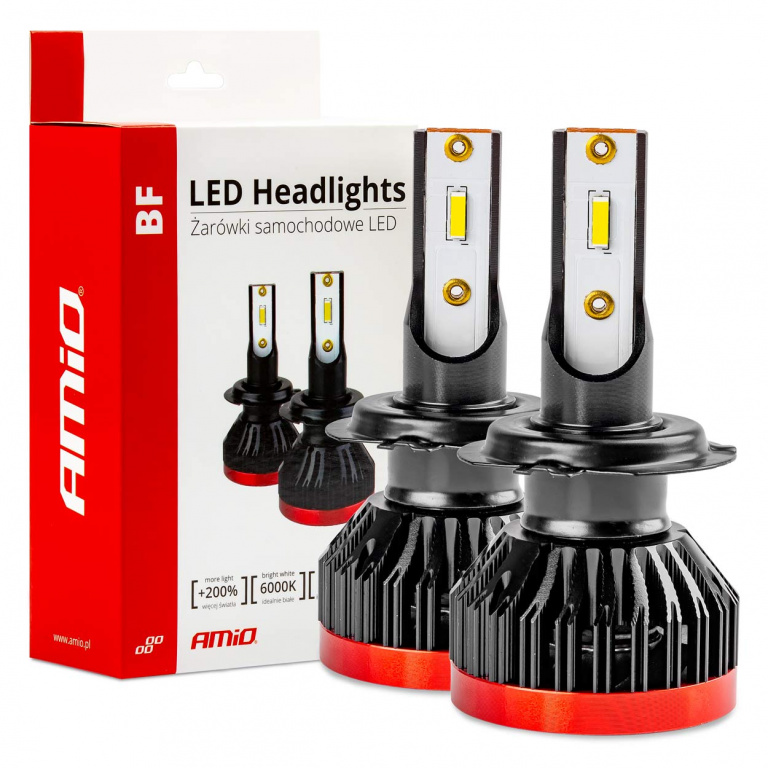 Set 2 Buc Led Amio BF Series H7 12V 50W 3100Lm Alb 6000K 02242