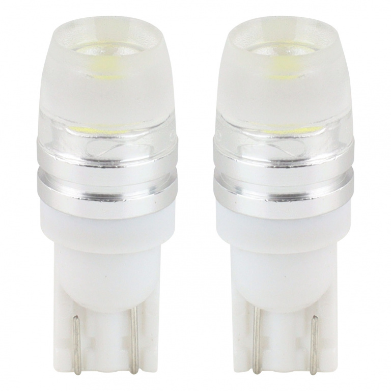 Set 2 Buc Led Amio T10 12V 2 SMD 5730 Lentile Standard Alb 01442