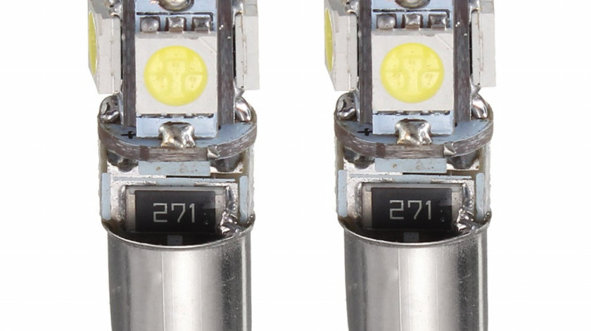 Set 2 Buc Led Auto BAX9S Canbus Cu 5 SMD 550811