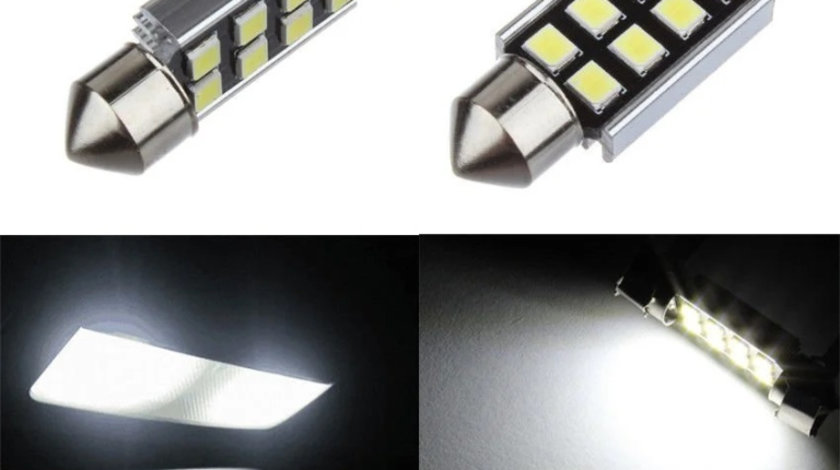 Set 2 Buc Led Auto Sofit C5W Canbus Cu 8 SMD 2835, 12V, 36mm FESTOON-2835-8SMD-36MM 381422