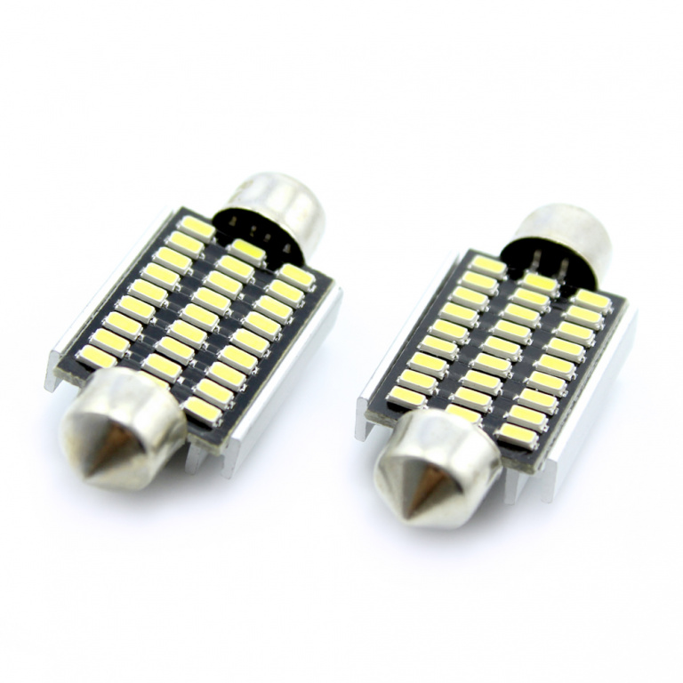 Set 2 Buc Led Carguard Sofit 12V 27 SMD Canbus Alb 6000K 39mm CAN118