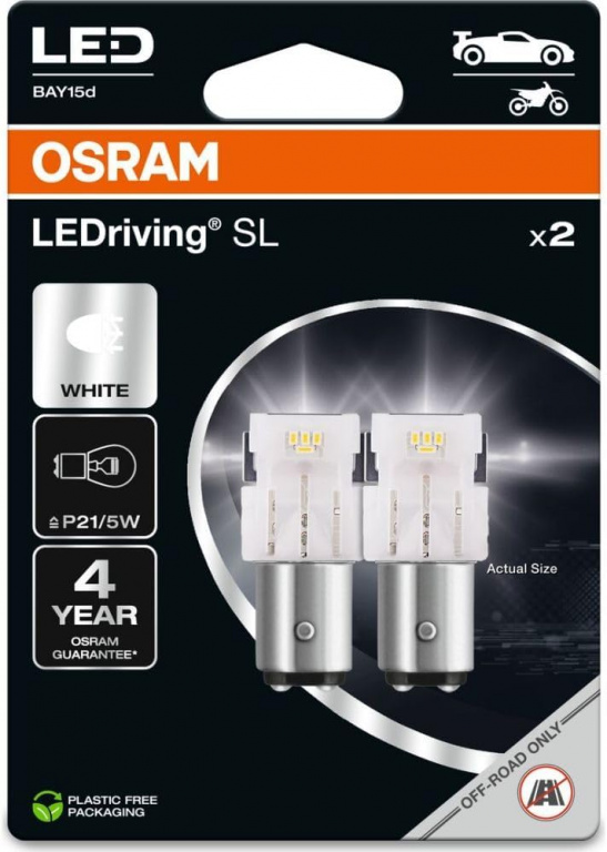 Set 2 Buc Led Osram P21/5W 12V Alb 6000K Blister 7528DWP-2BL