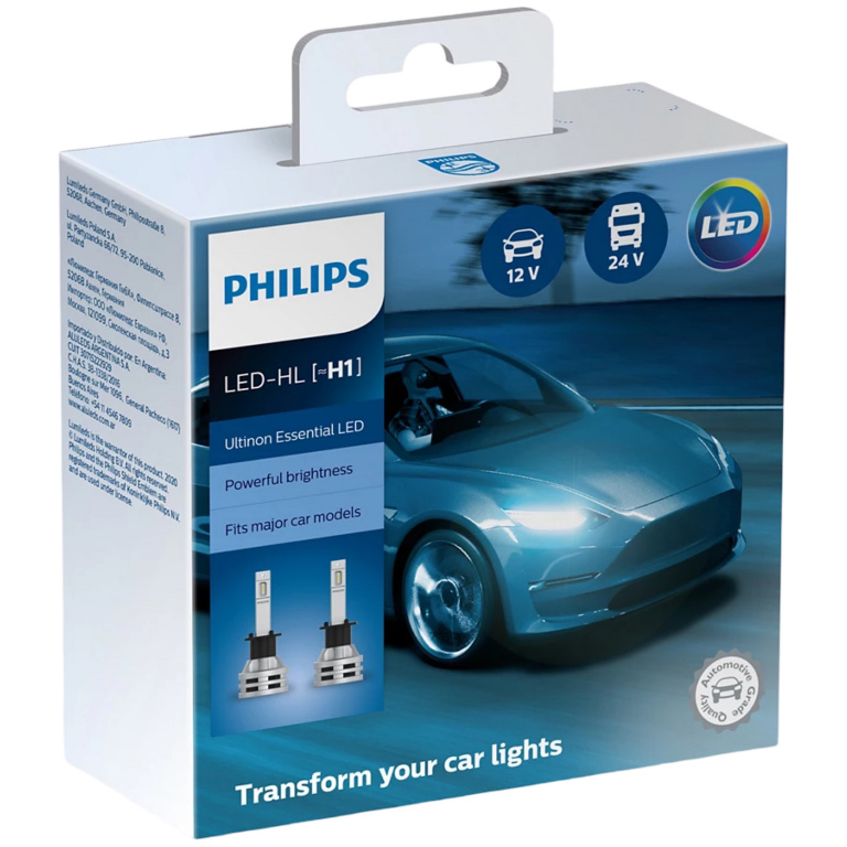 Set 2 Buc Led Philips H1 12V / 24V 19W Ultinon Essential LED Gen2 Alb 6500K 11258UE2X2