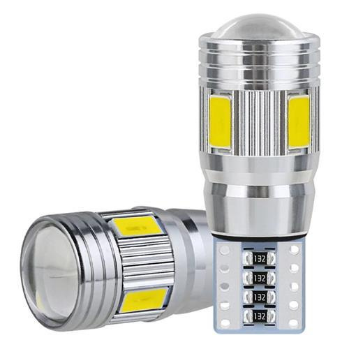 Set 2 Buc Led T10 12V 6 SMD 5630 + Lupa In Varf Alb Canbus 70326W-12V TCT-4987