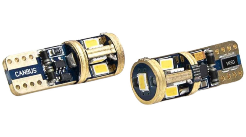 Set 2 Buc Led T10 9 SMD Gold Samsung Canbus LED 004