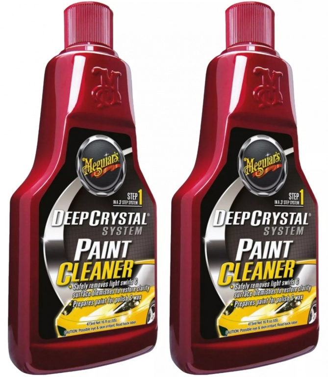 Set 2 Buc Meguiar's Deep Crystal Paint Cleaner Step 1 Solutie Curatare Chimica Vopsea 473ML A3016EU