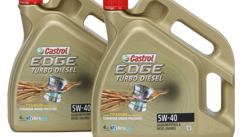 Set 2 Buc Ulei Motor Castrol Edge Turbo Diesel Titanium 5W-40 4L 1535BA