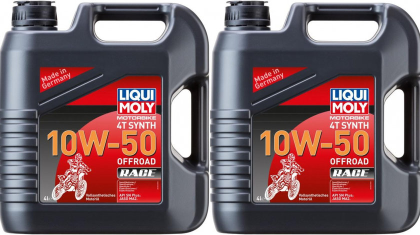 Set 2 Buc Ulei Motor Liqui Moly Motorbike 4T Synth 10W-50 Offroad Race 4L 3052