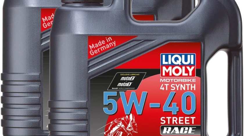 Set 2 Buc Ulei Motor Liqui Moly Motorbike 4T Synth 5W-40 Street Race 4L 1685