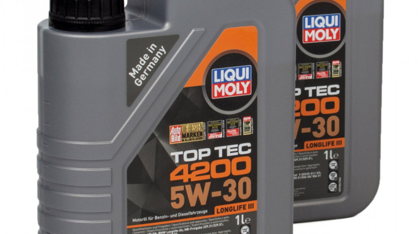 Set 2 Buc Ulei Motor Liqui Moly Top Tec 4200 Longlife III 5W-30 1L 8972