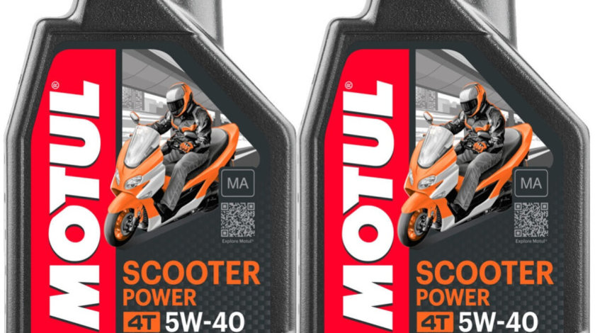 Set 2 Buc Ulei Motor Motul 4T Scooter Power 5W-40 1L 105958