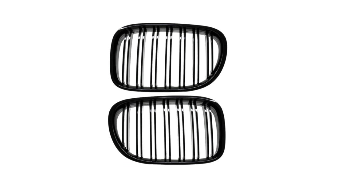 Set 2 grile duble, negru lucios, M Design pentru BMW F01 F02