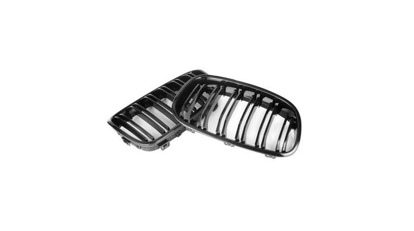 Set 2 grile duble, negru lucios, M Design pentru BMW F20 Nonfacelift