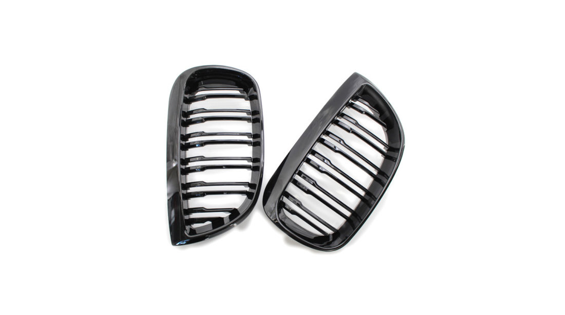 Set 2 grile duble, negru lucios, M Design pentru BMW E81 E87 Nonfacelift