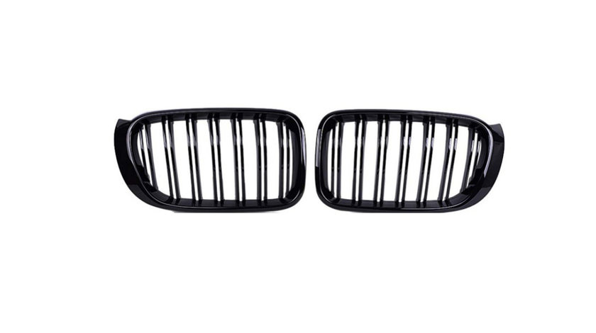 Set 2 grile duble, negru lucios, M Design pentru BMW X3 F25 Facelift