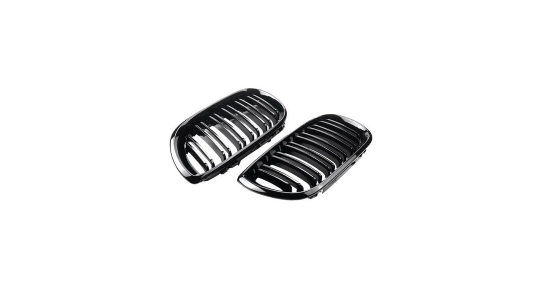 Set 2 grile duble, negru lucios, M Design pentru BMW E46 4 usi Nonfacelift