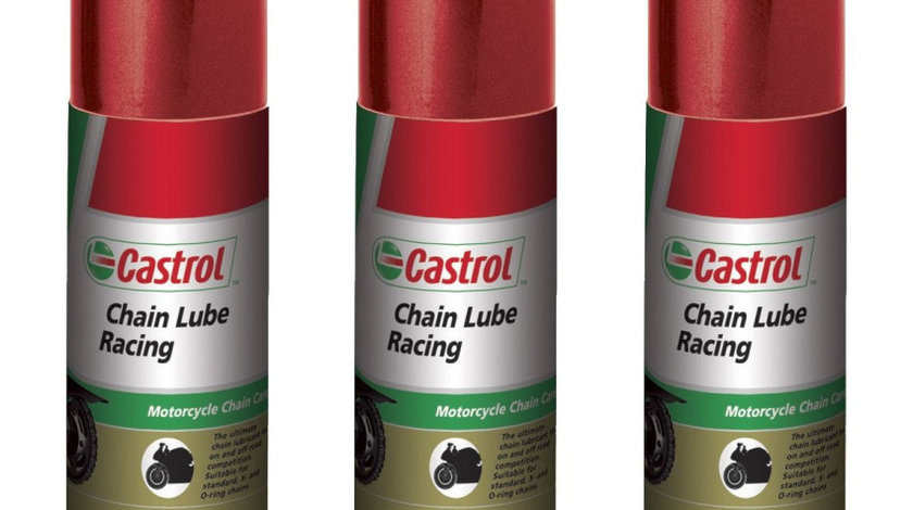 Set 3 Buc Castrol Spray Ungere Lant Moto Chain Lube Racing 400ML 15512B