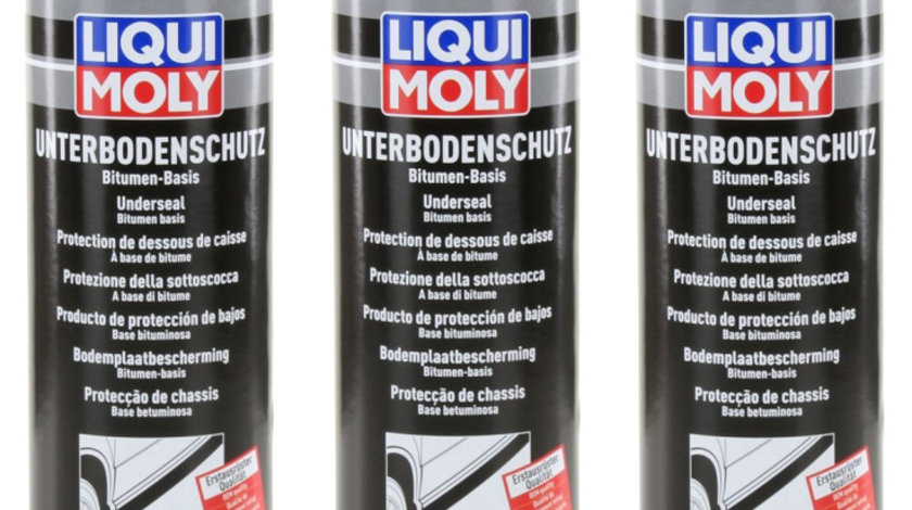 Set 3 Buc Liqui Moly Spray Antifon Protectie Sasiu Pe Baza De Bitum Negru 500ML 6111