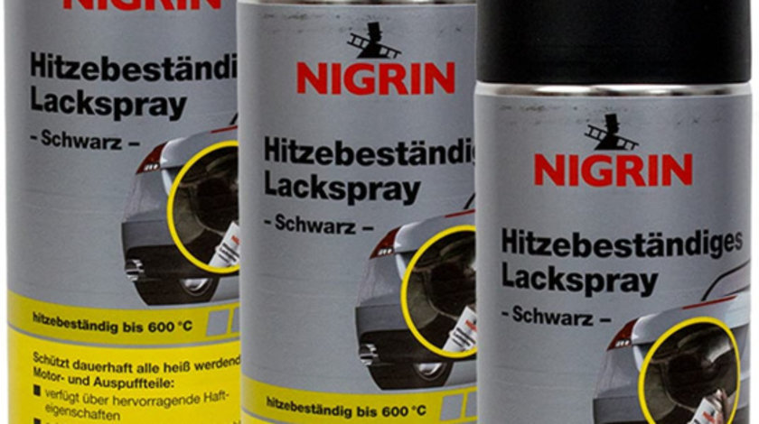 Set 3 Buc Nigrin Spray Vopsea Rezistent Termic Negru 600°C 400ML 74117