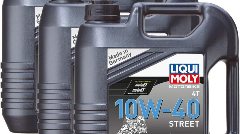 Set 3 Buc Ulei Motor Liqui Moly Motorbike 4T 10W-40 Street 4L 1243