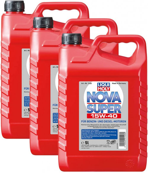 Set 3 Buc Ulei motor Liqui Moly Nova Super 15W-40 5L 1426