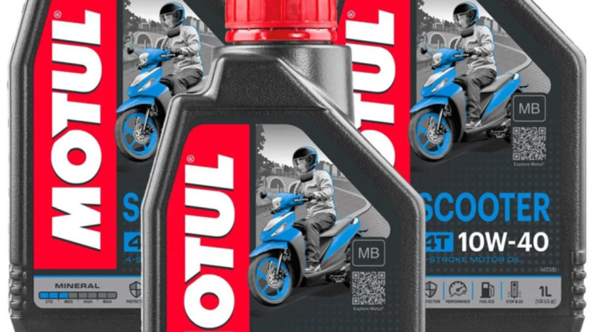 Set 3 Buc Ulei Motor Motul 4T Scooter 10W-40 MB 1L 105937