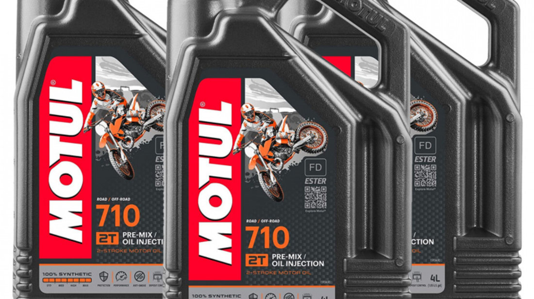 Set 3 Buc Ulei Motor Motul 710 2T 100% Synthetic Ester FD 4L 104035