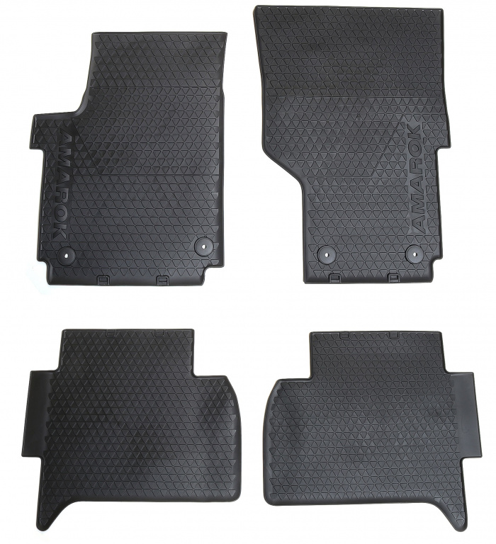 Set 4 Buc Covorase Auto Cauciuc Fata + Spate Oe Volkswagen Amarok 2010→ Negru 2H1061500A82V