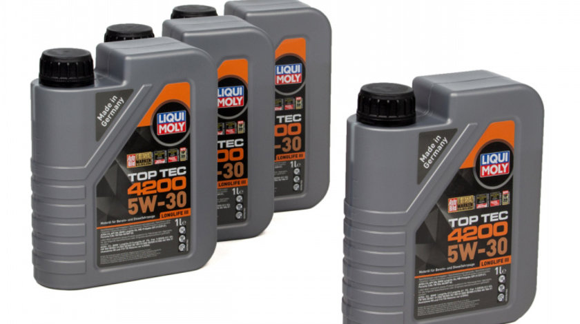 Set 4 Buc Ulei Motor Liqui Moly Top Tec 4200 Longlife III 5W-30 1L 8972