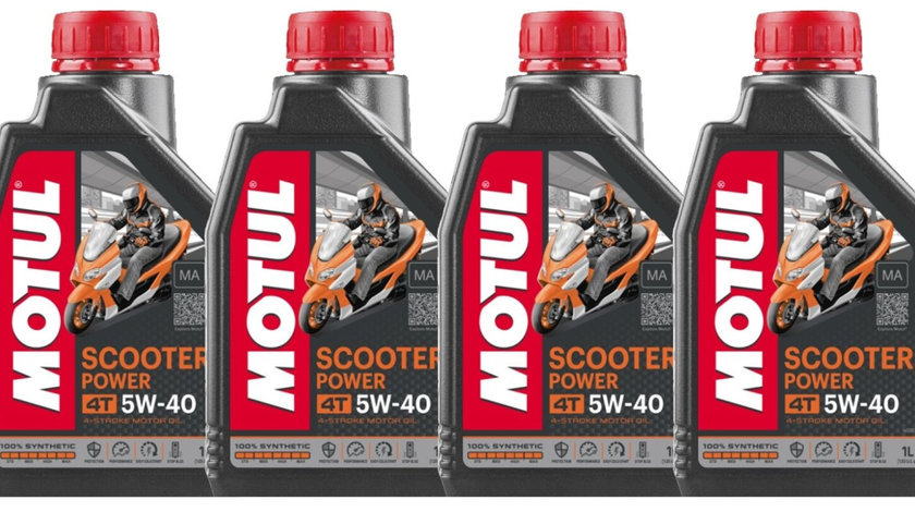 Set 4 Buc Ulei Motor Motul 4T Scooter Power 5W-40 1L 105958