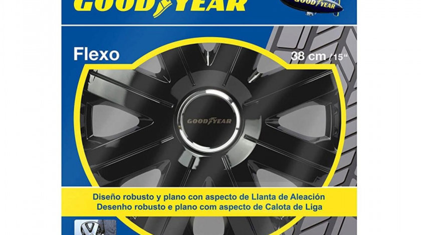 Set 4 Capace Jante Flexo Goodyear Negru 13&quot; 75509