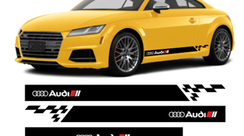 Set 5 Buc Stickere Audi Tuning Argintiu KM-KS001