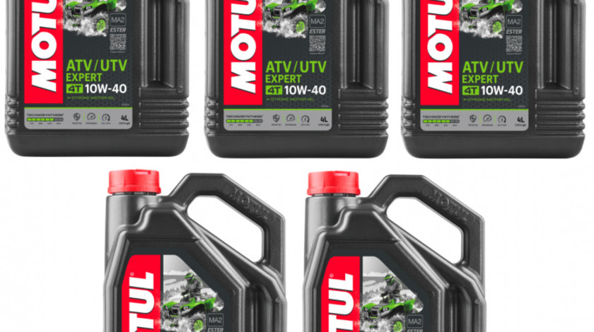 Set 5 Buc Ulei Motor Atv Motul 4T ATV-UTV Expert 10W-40 MA 4L 105939