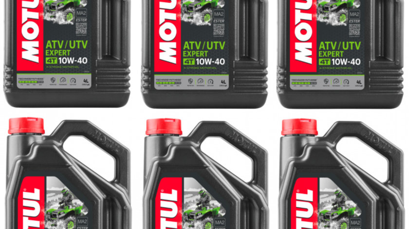 Set 6 Buc Ulei Motor Atv Motul 4T ATV-UTV Expert 10W-40 MA 4L 105939