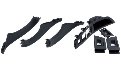 Set 7 Buc Manere Usi Interior Am Bmw Seria 5 F11 2009-2016 Negru EWS-BM-035